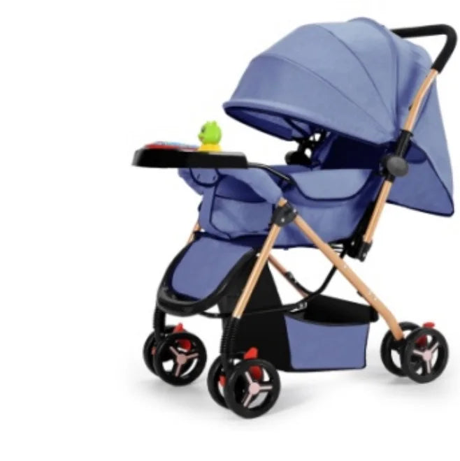 KTX-566099 Sturdy Baby Stroller with Large Rubber Rear Wheels and Integrated Music Box for Outdoor Enjoyment