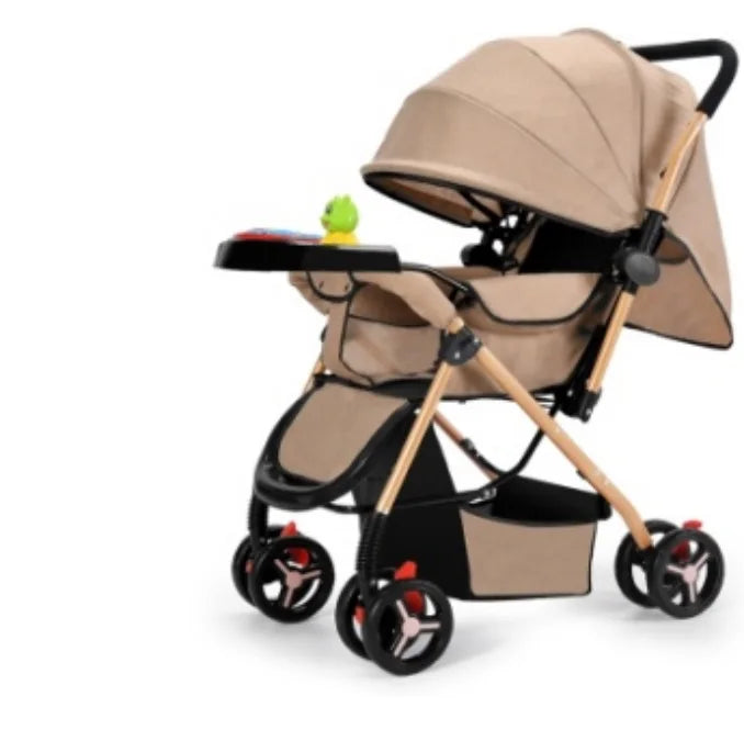 KTX-566099 Sturdy Baby Stroller with Large Rubber Rear Wheels and Integrated Music Box for Outdoor Enjoyment