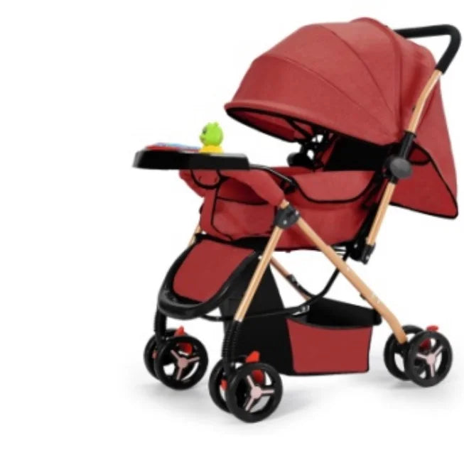 KTX-566099 Sturdy Baby Stroller with Large Rubber Rear Wheels and Integrated Music Box for Outdoor Enjoyment