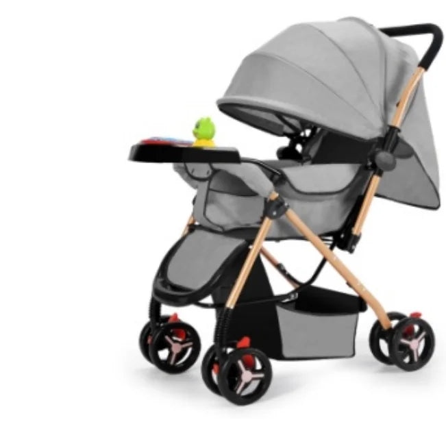 KTX-566099 Sturdy Baby Stroller with Large Rubber Rear Wheels and Integrated Music Box for Outdoor Enjoyment