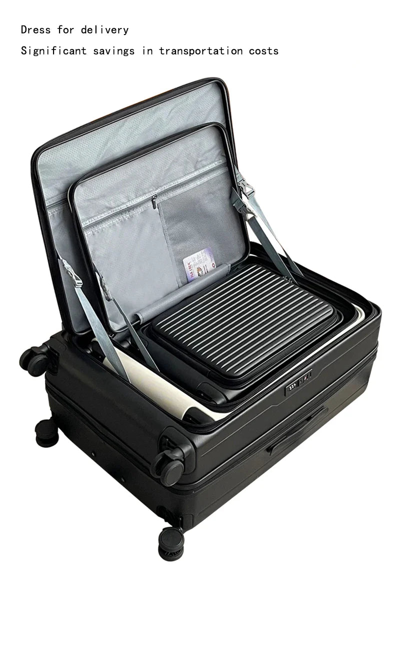 KTX-536979 Luxury Travel Suitcase Set with Silent Universal Wheels and Carry Bag for Adults