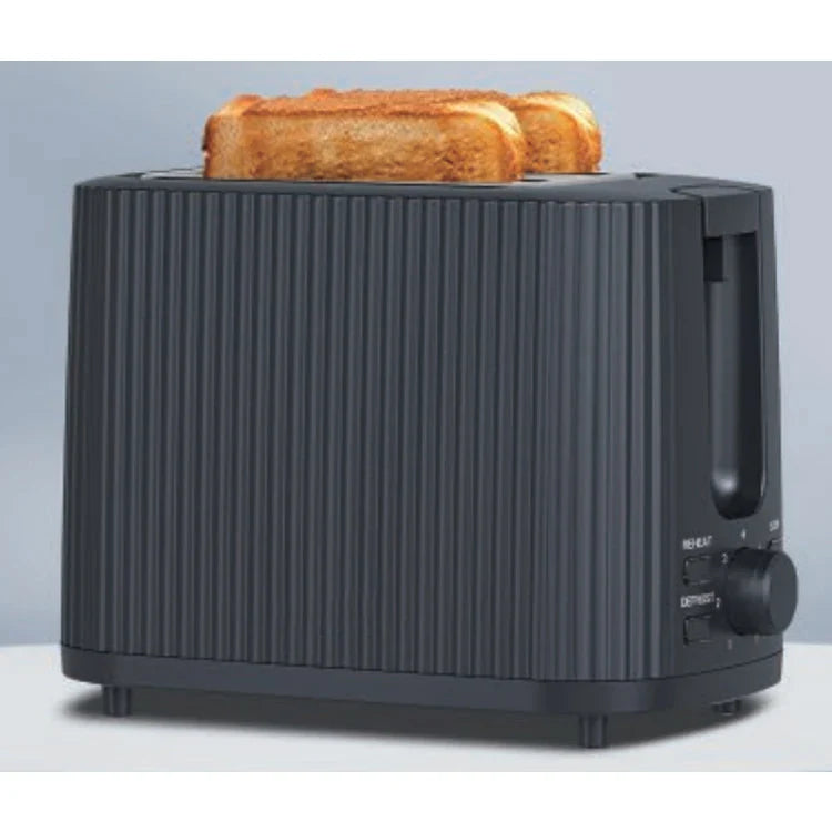 KTX-600723 Modern 2-Slice Wide Slot Toaster for Efficient Breakfast Preparation in Black