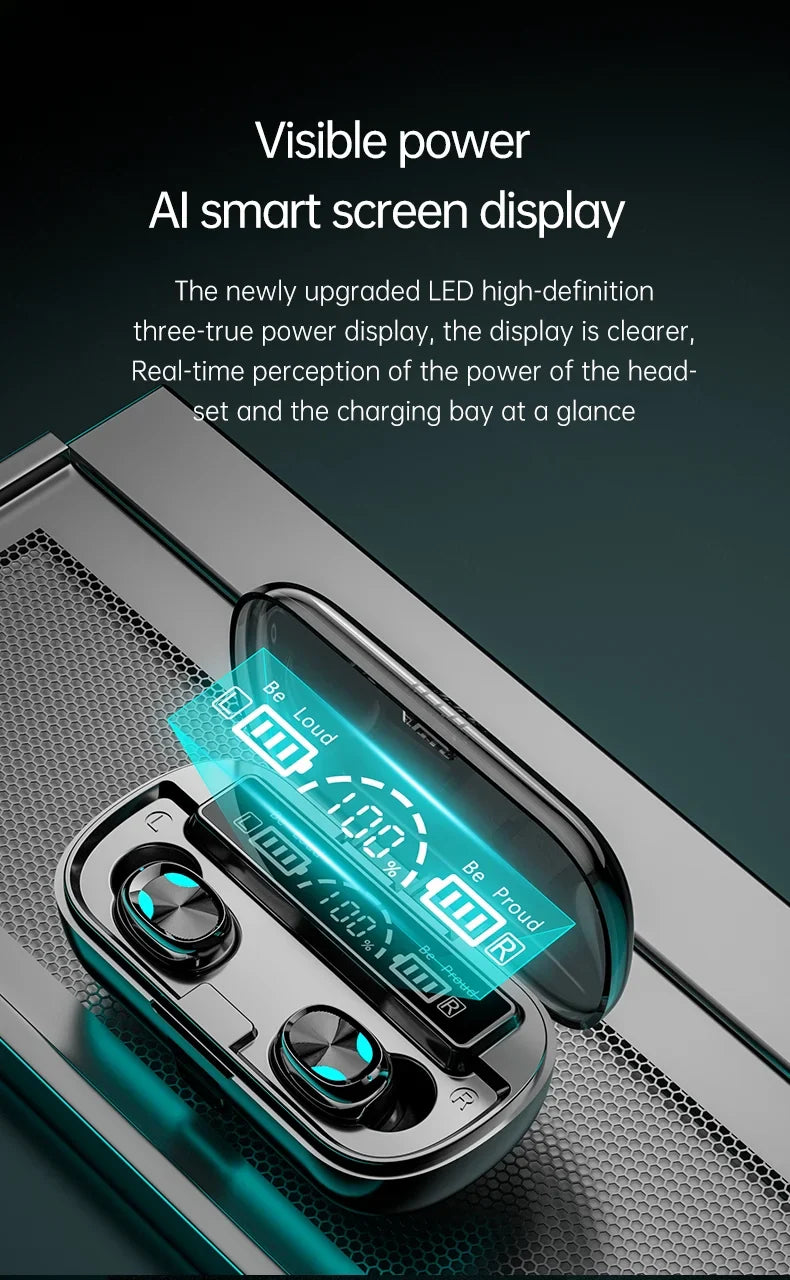 KTX-029267 Intelligent Dual Processing Chip TWS Earbuds with Smart Screen Display and Hi-Fi Sound Quality