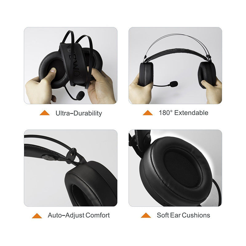 KTX-245459 Wired Headset with Heavy Bass for Gaming and Communication - 3.5mm Jack, Including Microphone, 50mm Speakers, Comfortable Design