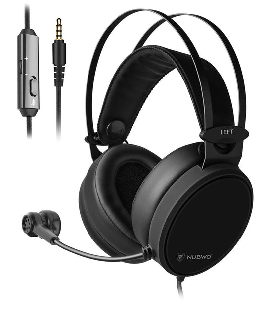 KTX-245459 Wired Headset with Heavy Bass for Gaming and Communication - 3.5mm Jack, Including Microphone, 50mm Speakers, Comfortable Design