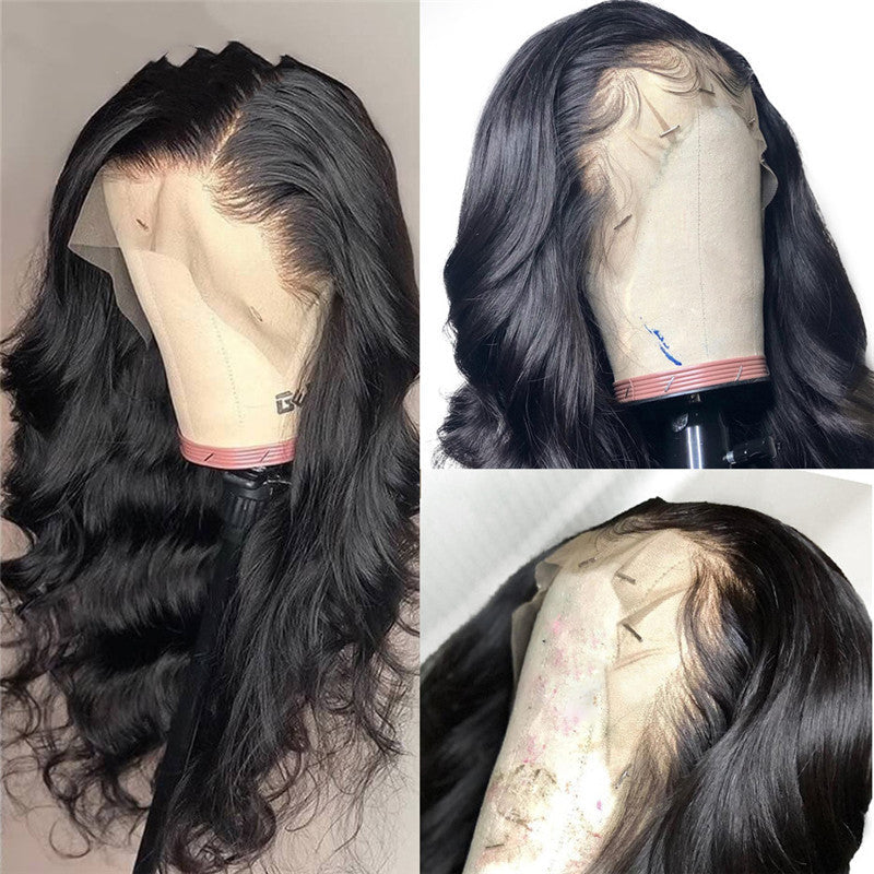 KTX-674003 Natural Color 13x4 Lace Front Human Hair Wig - Hand-Woven, Dyeable, Versatile Bang Styles