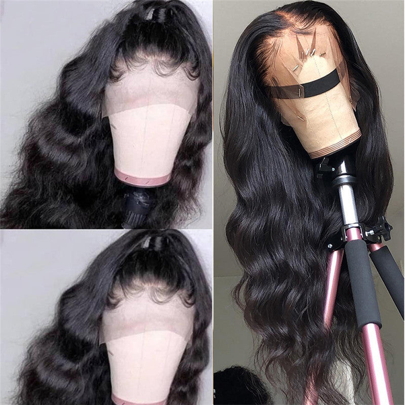 KTX-674003 Natural Color 13x4 Lace Front Human Hair Wig - Hand-Woven, Dyeable, Versatile Bang Styles