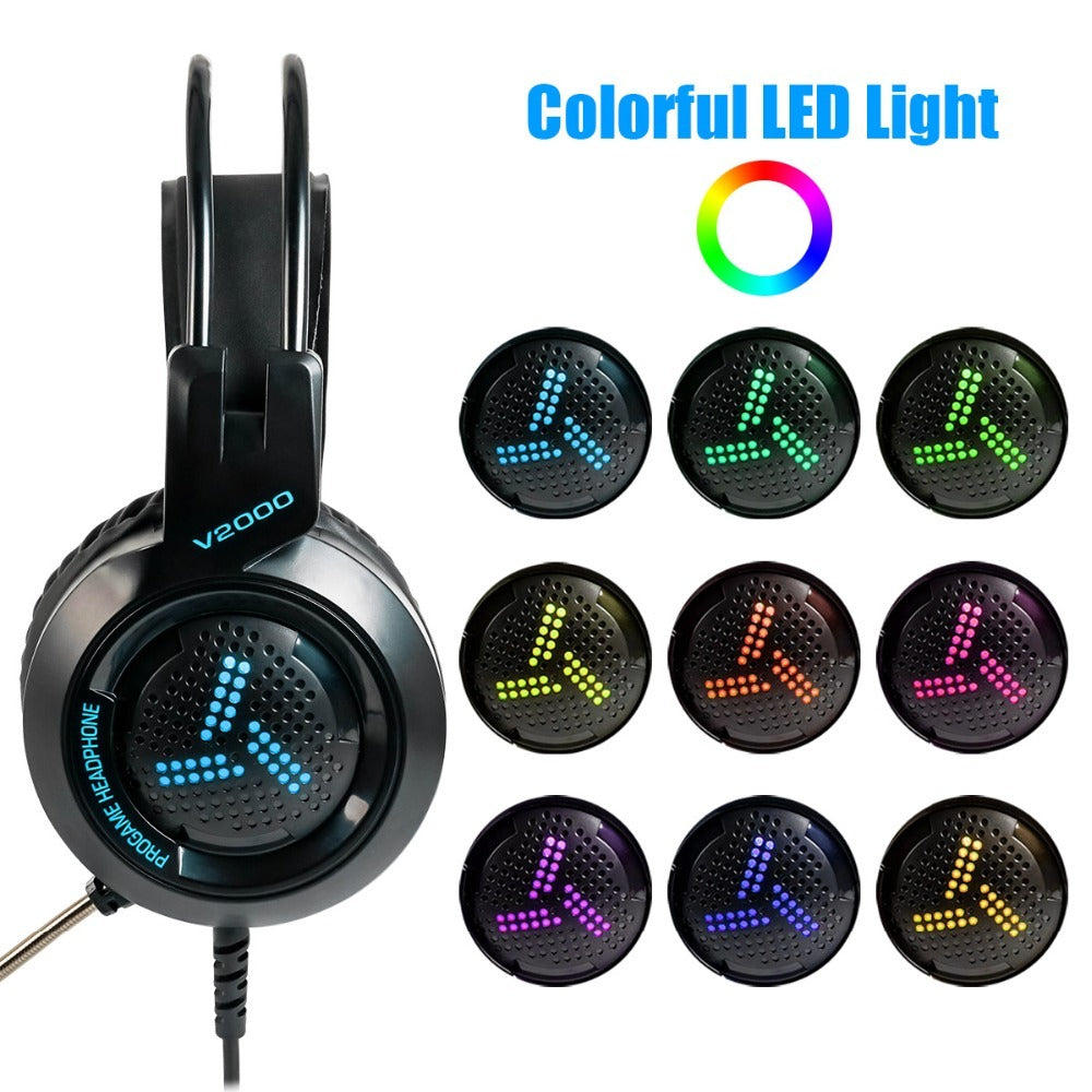 KTX-637523 Wired Gaming Headset with 3.5mm and USB Connectivity, 50mm Speakers, and Inline Microphone