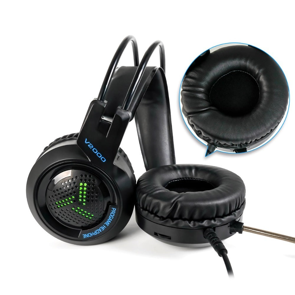KTX-637523 Wired Gaming Headset with 3.5mm and USB Connectivity, 50mm Speakers, and Inline Microphone