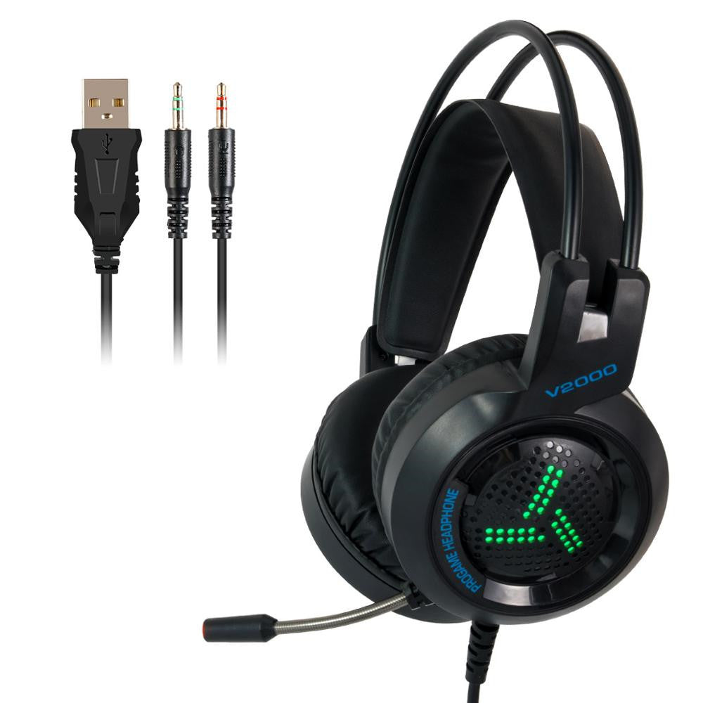 KTX-637523 Wired Gaming Headset with 3.5mm and USB Connectivity, 50mm Speakers, and Inline Microphone