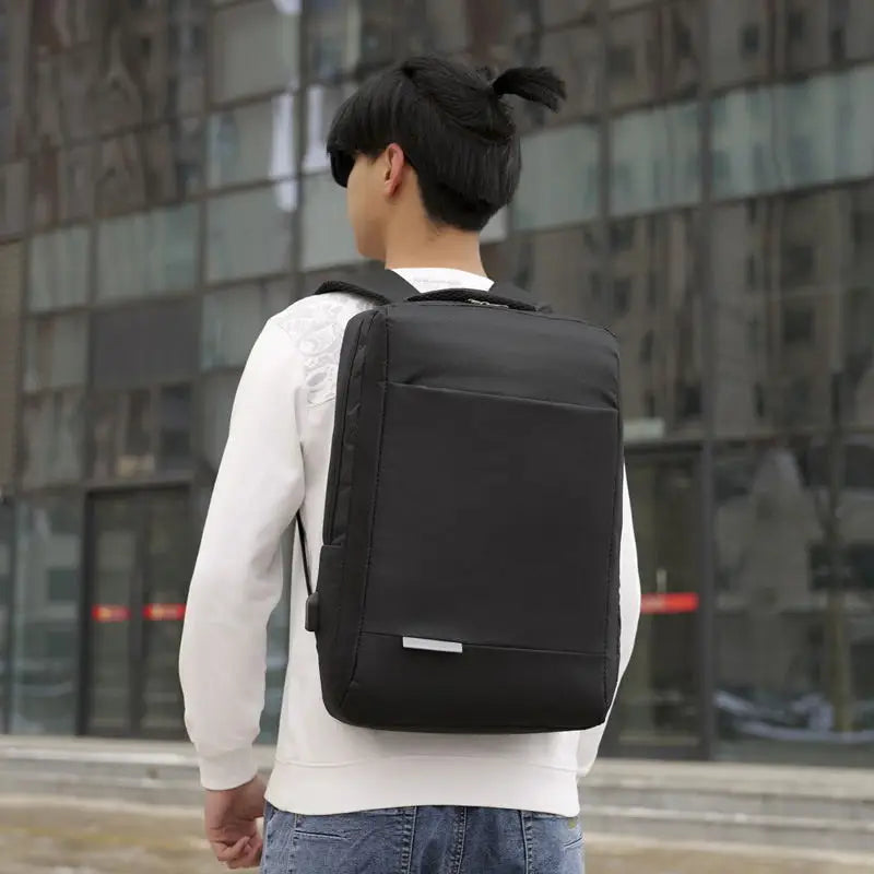 KTX-096019 Customizable Waterproof Laptop Backpack with USB Charging Port for Men, Polyester Business Rucksack with Zipper Closure