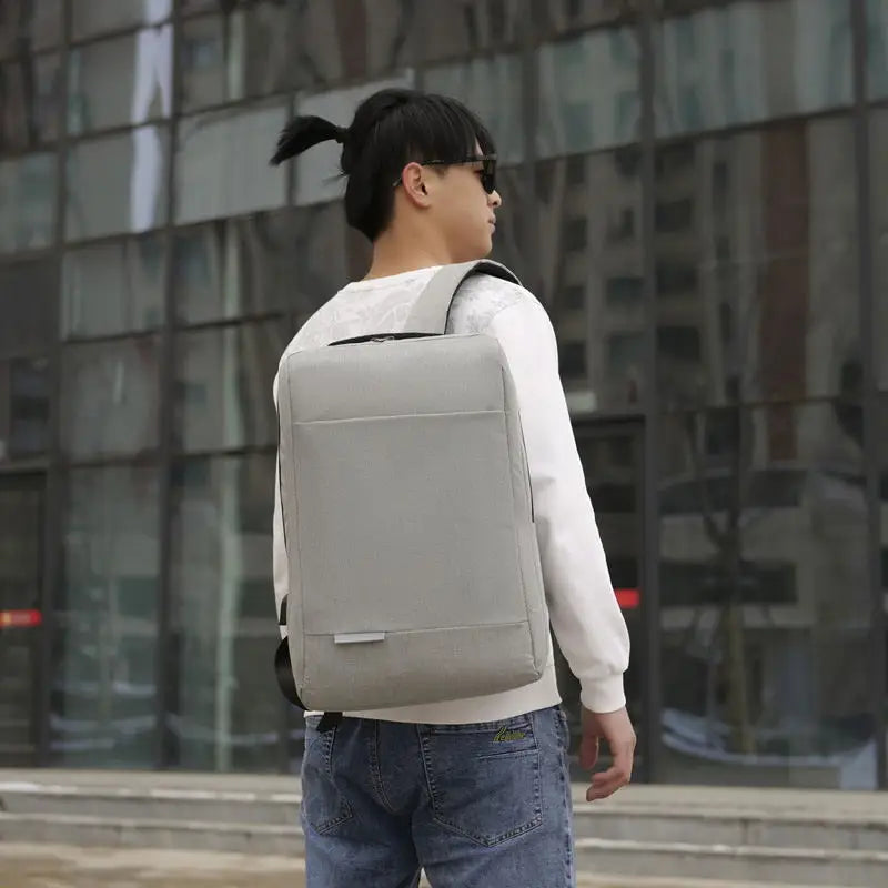 KTX-096019 Customizable Waterproof Laptop Backpack with USB Charging Port for Men, Polyester Business Rucksack with Zipper Closure