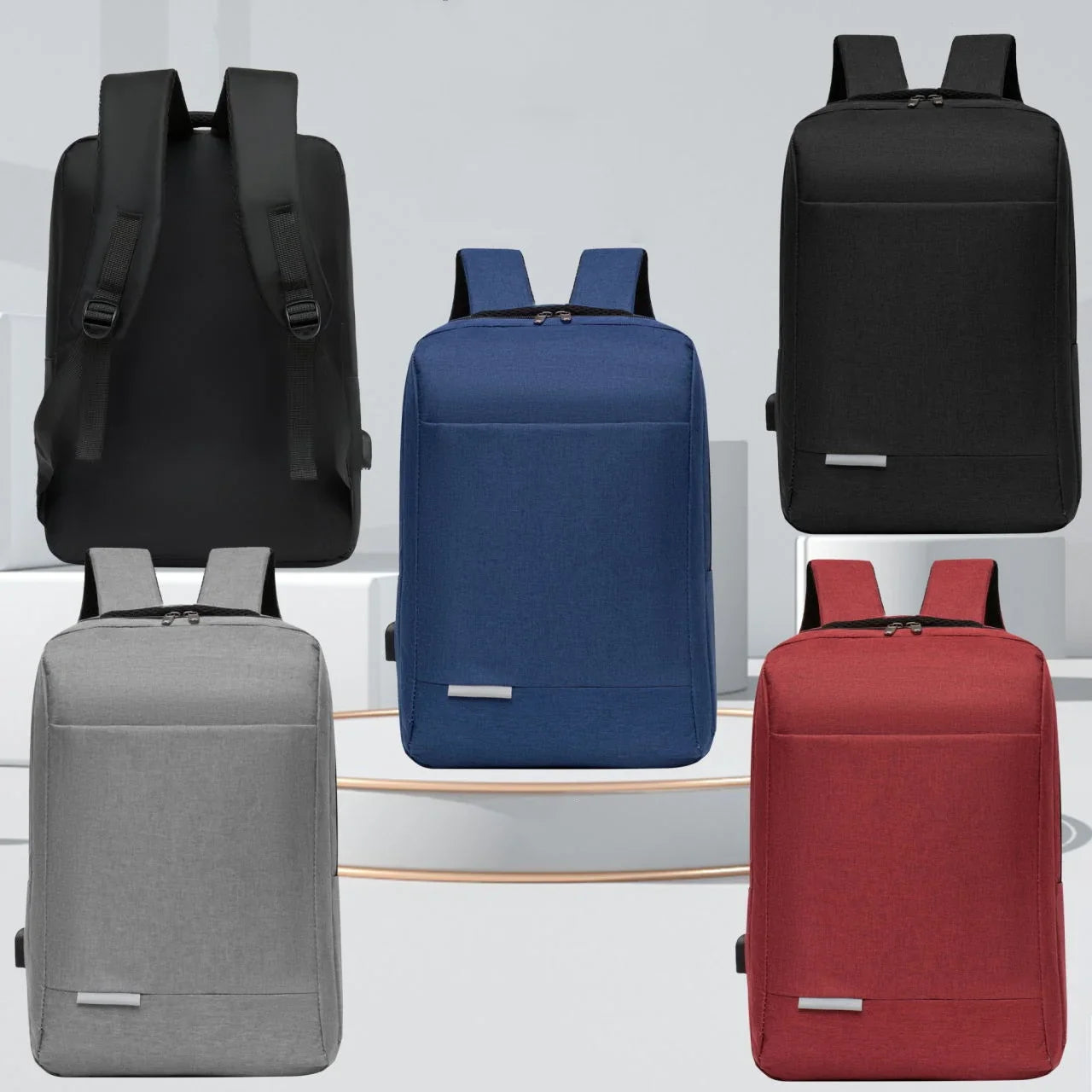KTX-096019 Customizable Waterproof Laptop Backpack with USB Charging Port for Men, Polyester Business Rucksack with Zipper Closure