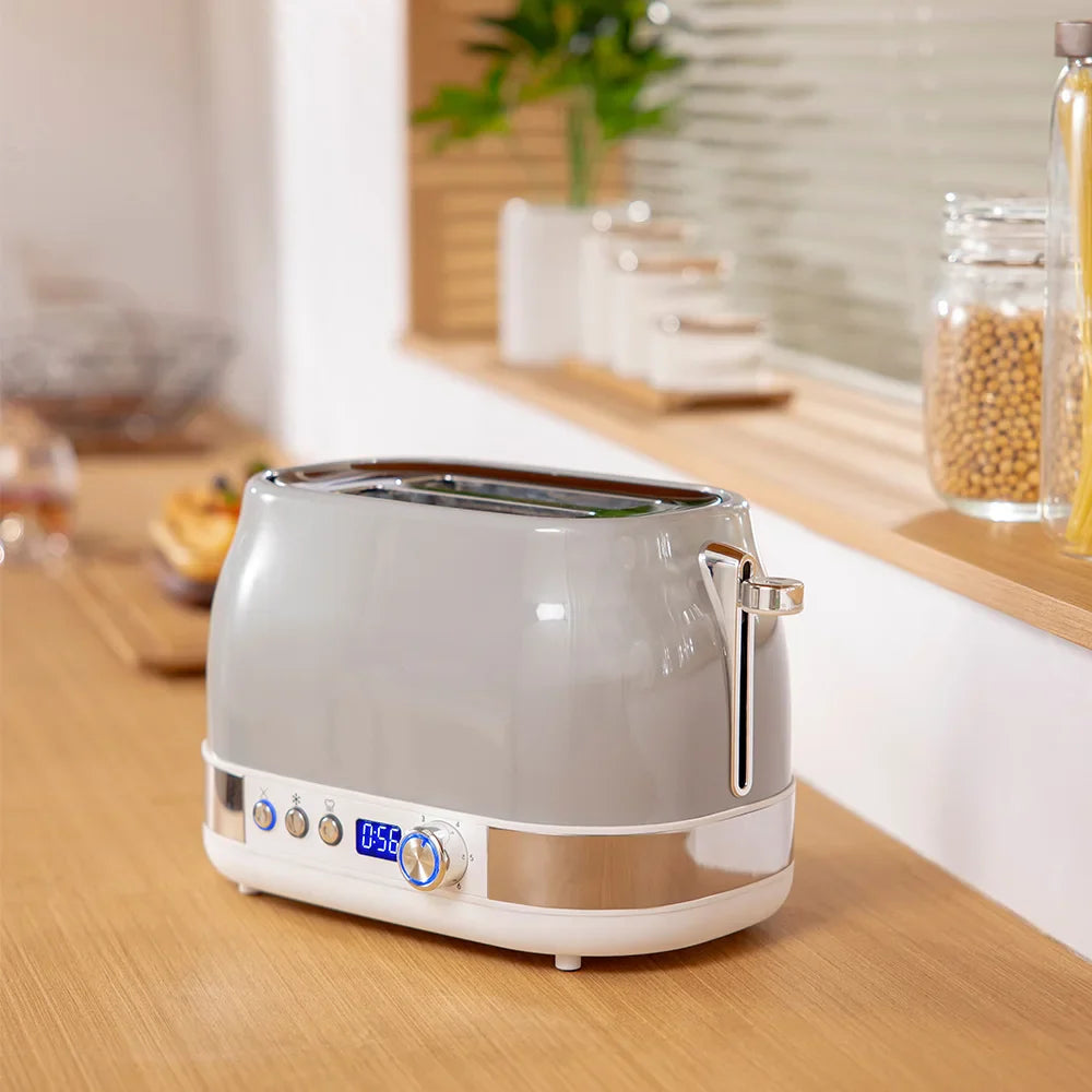 KTX-798483 LED Display Time Smart Toaster for 2 Slices – Commercial Pop-up Toaster