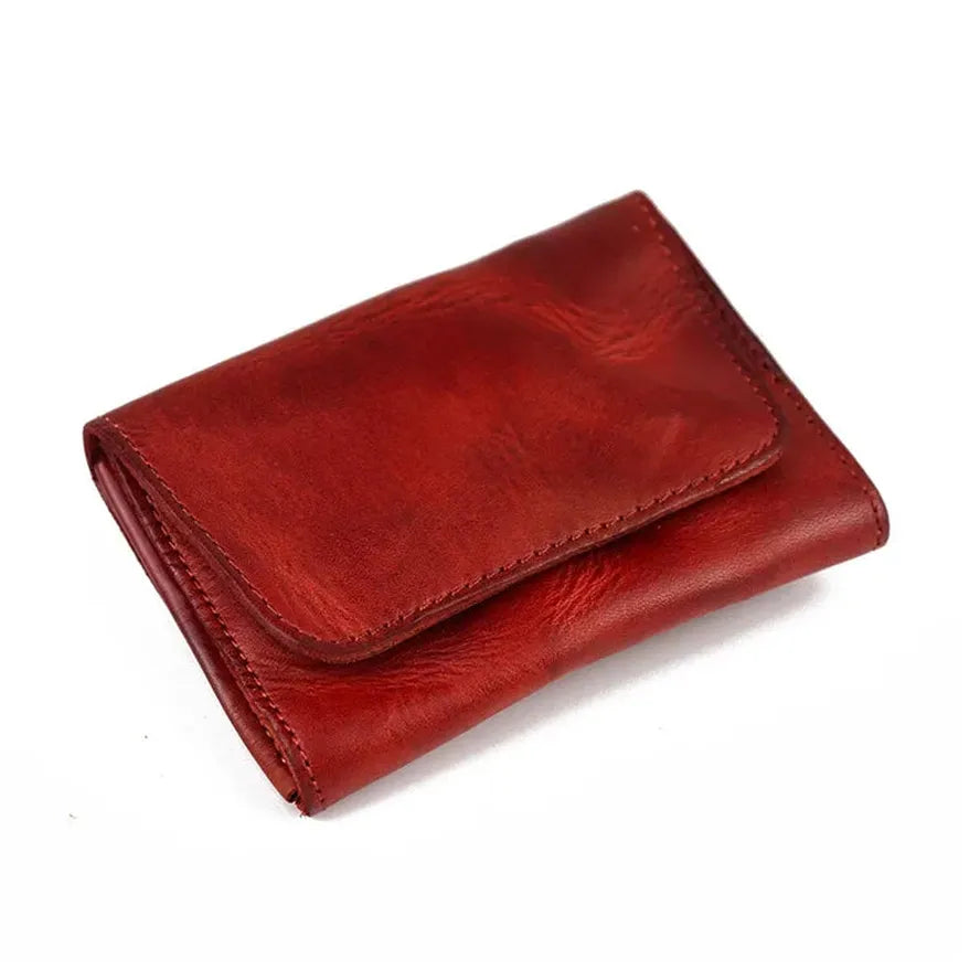 KTX-841619 Genuine Leather Retro Card Wallet with Hasp Closure in Multiple Colours