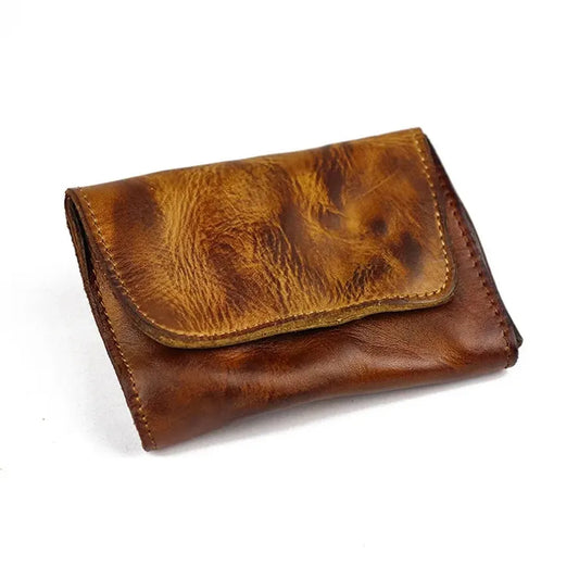 KTX-841619 Genuine Leather Retro Card Wallet with Hasp Closure in Multiple Colours