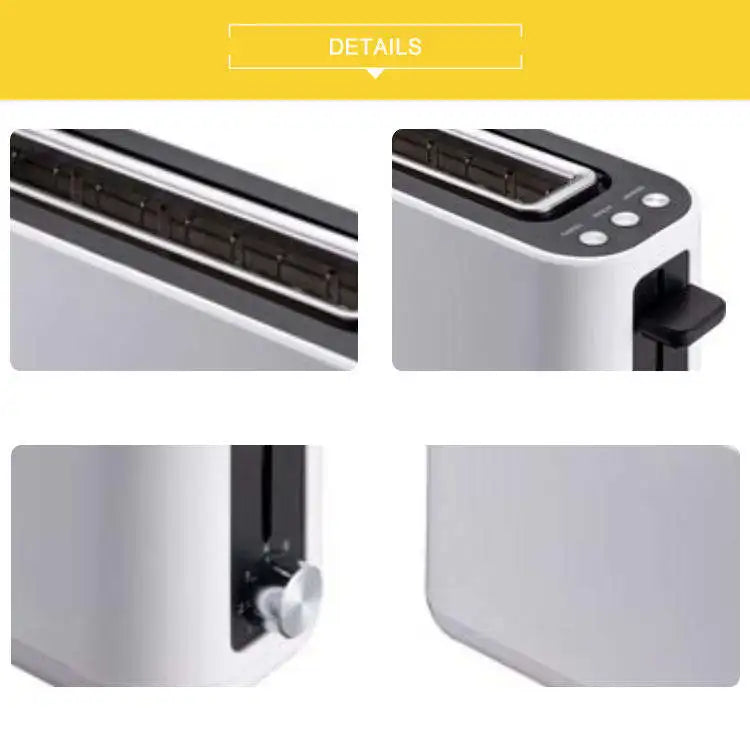 KTX-239123 Slim Black 2-Slice Toaster with Long Slot - 900W Space-Saving Design