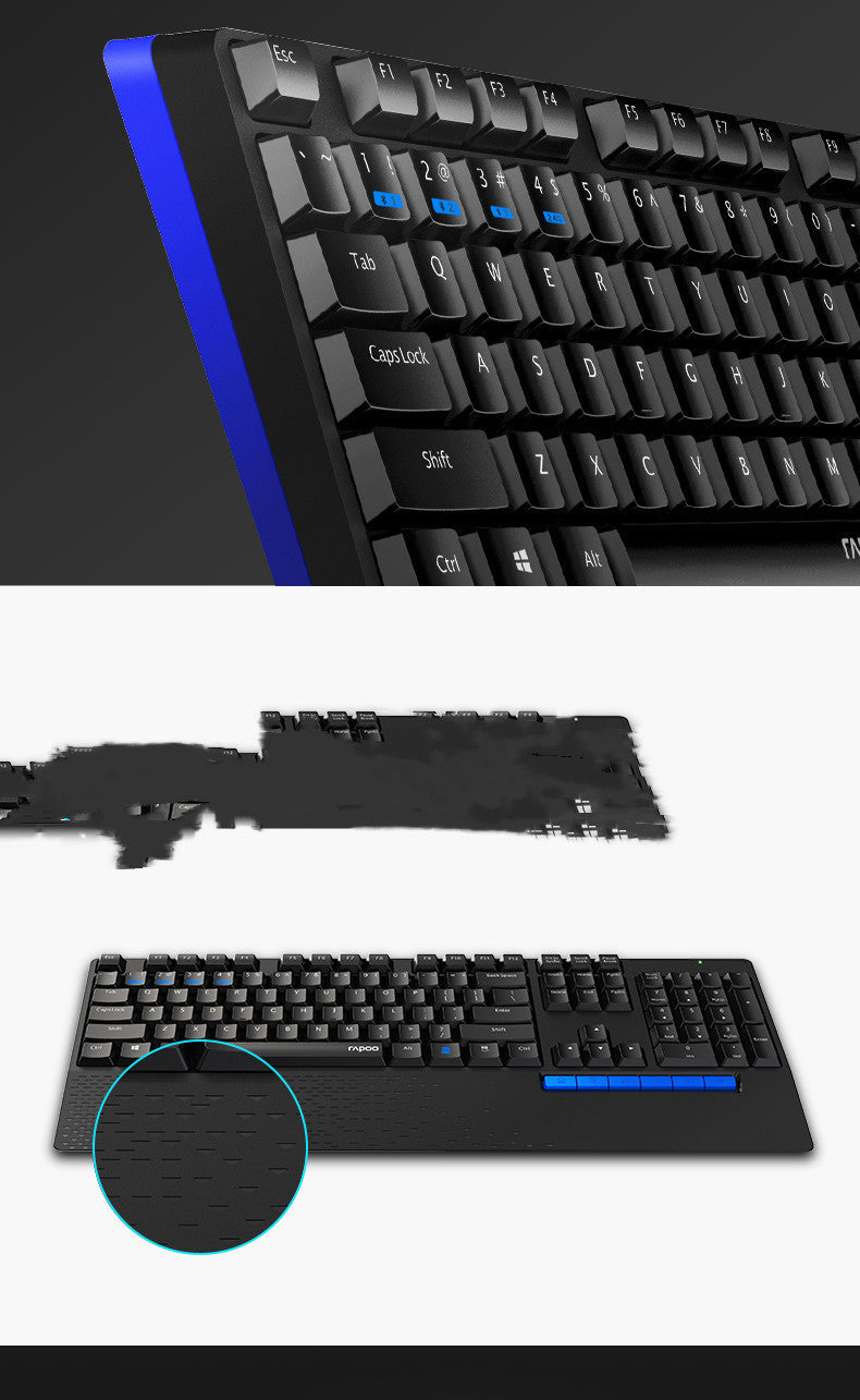 KTX-614675 Multi-mode Wireless Keyboard and Mouse Set for Home Office Use - Black