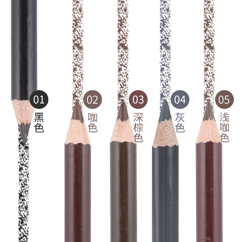 KTX-335443 Leopard Print Waterproof Eyebrow Pencil - Available in Black, Brown, Gray, and Light Brown