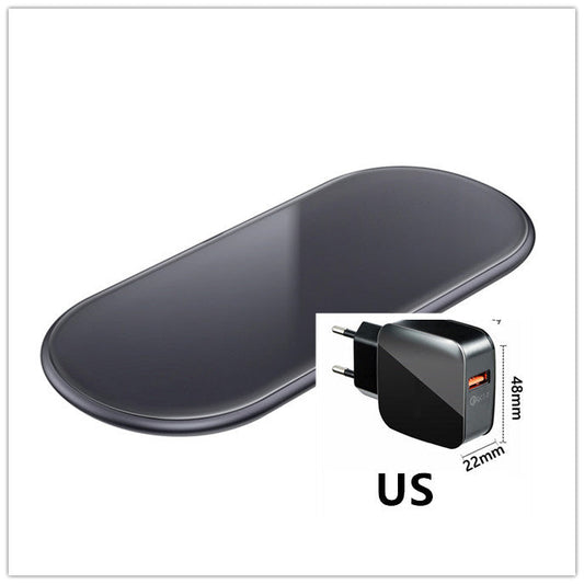 KTX-434067 Two-in-One Desktop Wireless Charger with Indicator - Type C Input, Starry Gray and Cool Silver Options