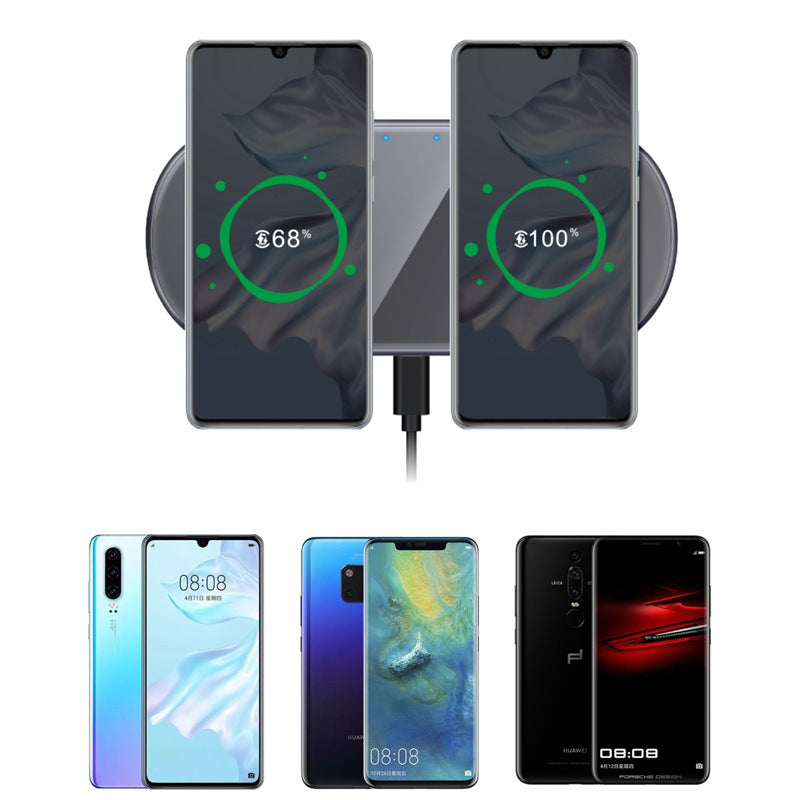 KTX-434067 Two-in-One Desktop Wireless Charger with Indicator - Type C Input, Starry Gray and Cool Silver Options
