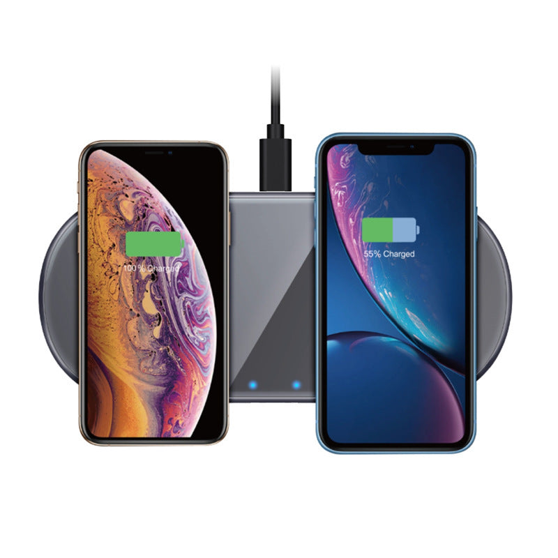 KTX-434067 Two-in-One Desktop Wireless Charger with Indicator - Type C Input, Starry Gray and Cool Silver Options