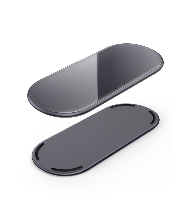 KTX-434067 Two-in-One Desktop Wireless Charger with Indicator - Type C Input, Starry Gray and Cool Silver Options