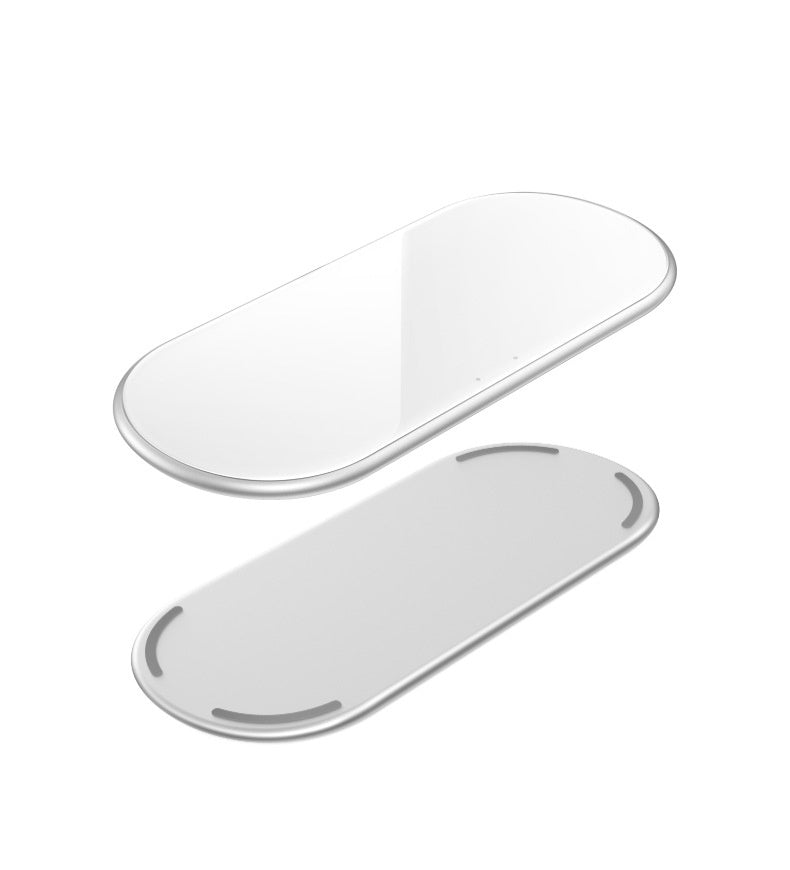 KTX-434067 Two-in-One Desktop Wireless Charger with Indicator - Type C Input, Starry Gray and Cool Silver Options