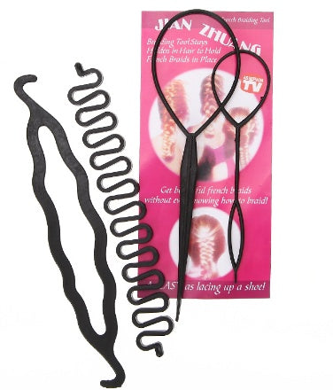KTX-165523 Double Hook Hair Styling Tool Set with Pull Needles and French Braiding Tool