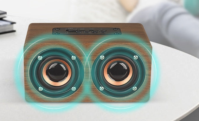 KTX-326803 Wooden Bluetooth Speaker with Clock Display and 6-Hour Playtime