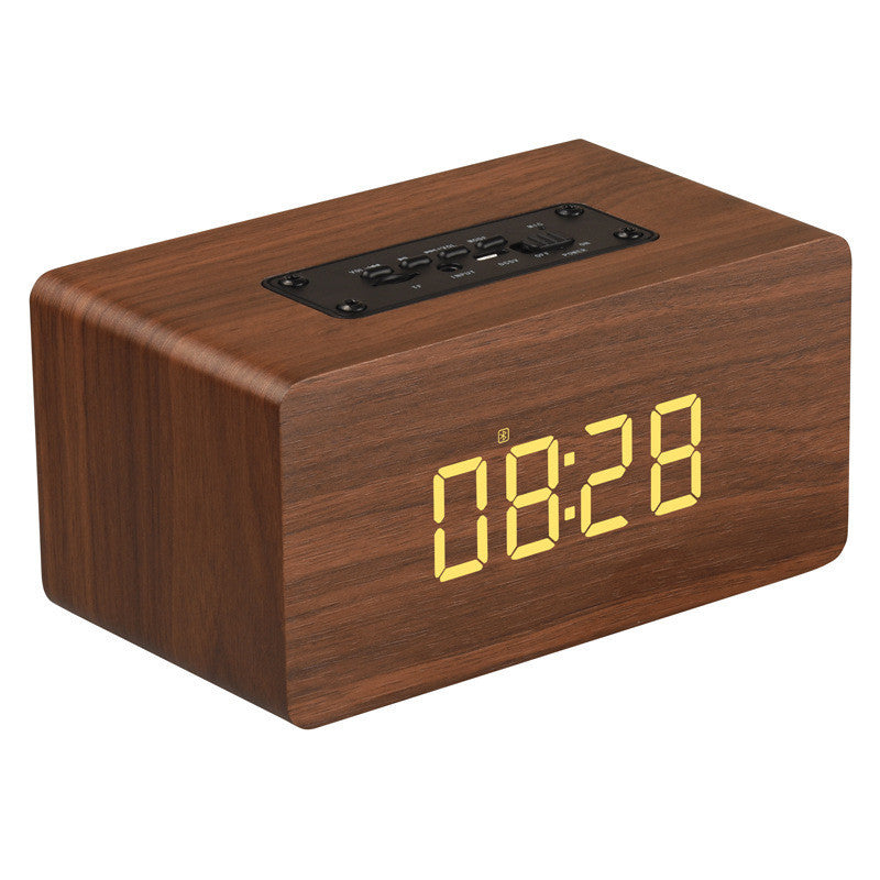 KTX-326803 Wooden Bluetooth Speaker with Clock Display and 6-Hour Playtime