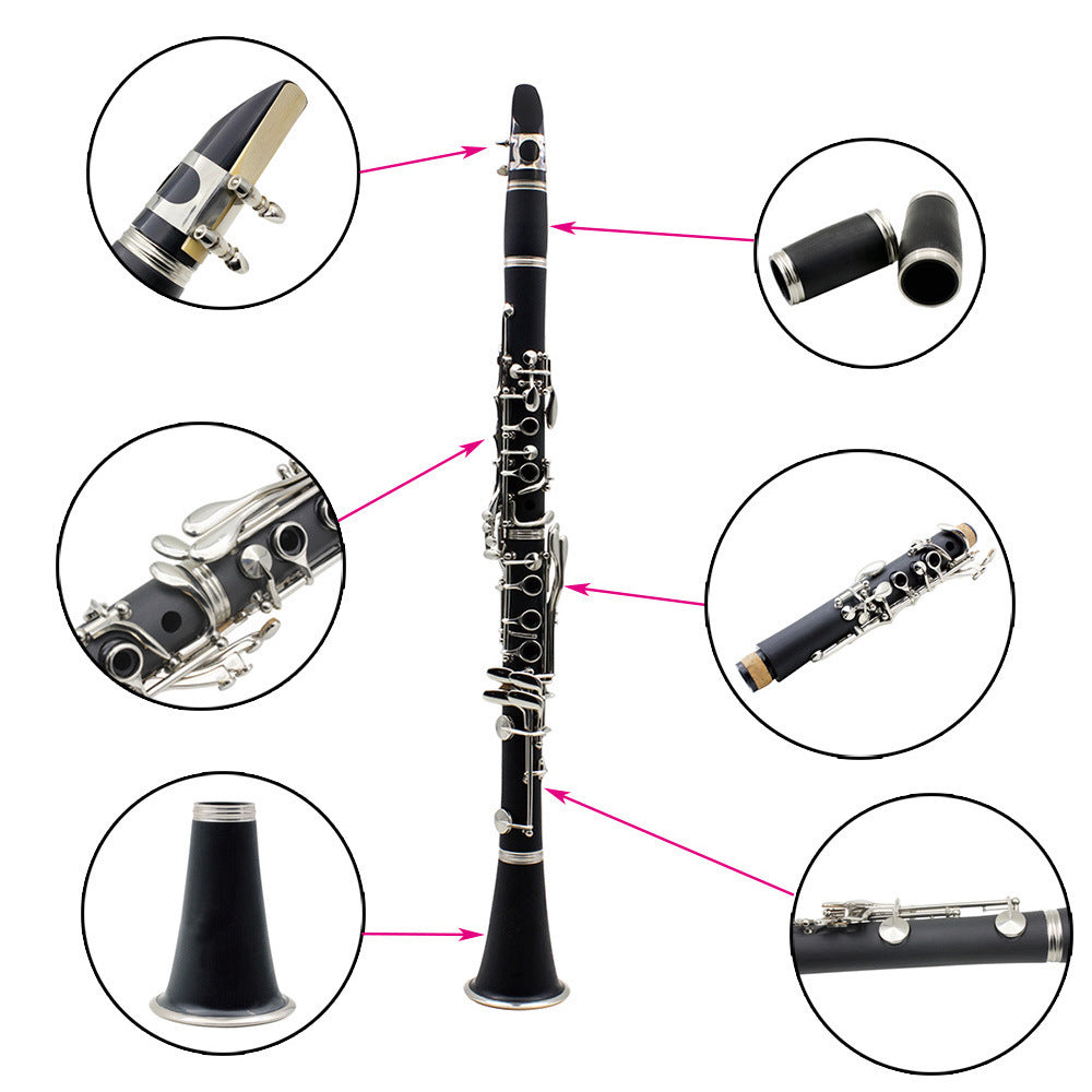 KTX-910803 Bakelite Nickel-Plated 17-Key Clarinet for Beginners