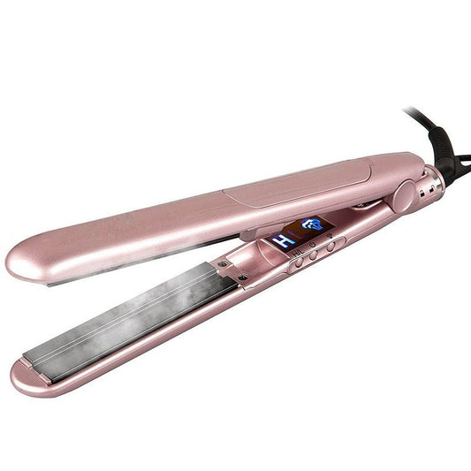 KTX-287379 Tourmaline Ceramic Steam Hair Straightener & Curling Iron, 21mm-30mm Diameter, Available in Champagne, Black, and White