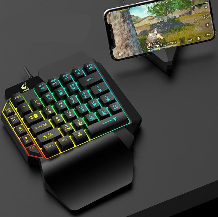 KTX-841875 Eat Chicken Game Set with One-Handed Controller and Gaming Mouse for IOS and Android Platforms