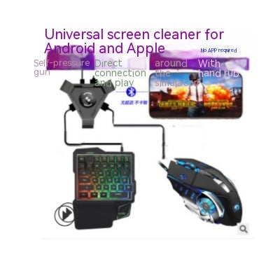 KTX-841875 Eat Chicken Game Set with One-Handed Controller and Gaming Mouse for IOS and Android Platforms