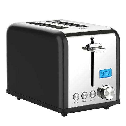 KTX-030163 Digital 2 Slice Toaster with LCD Display - Smart Kitchen Appliance for Precise Toasting