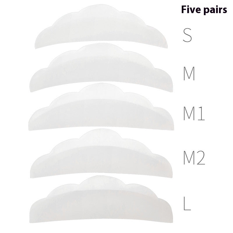 KTX-896275 Silicone Gaskets for Eyelash Planting - 5 Pairs White & Pink Sunflower Edge