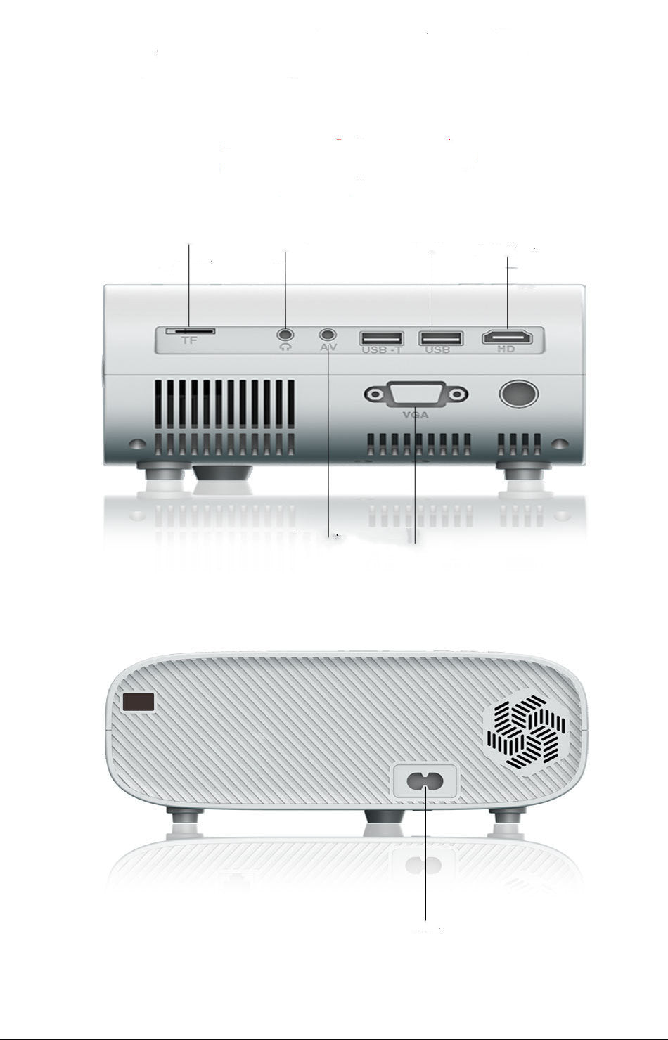KTX-061715 Portable Desktop Projector with 1280x800 Resolution and 100-500 Inch Projection Size