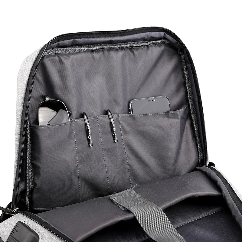 KTX-175059 Stylish Waterproof Business Laptop Backpack with USB Charging Port and Custom Logo Options