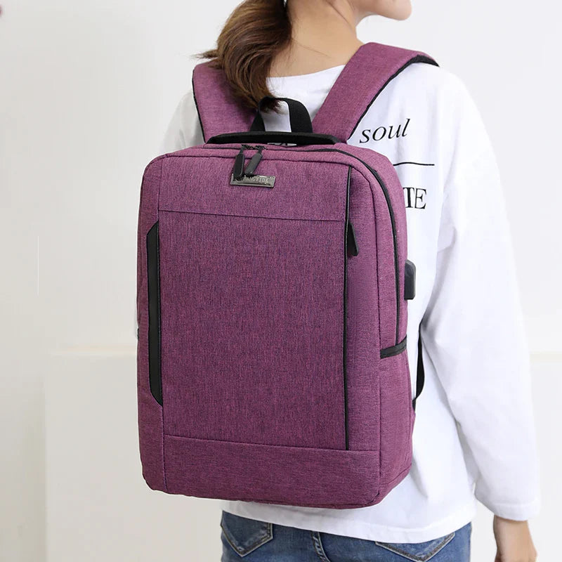 KTX-175059 Stylish Waterproof Business Laptop Backpack with USB Charging Port and Custom Logo Options