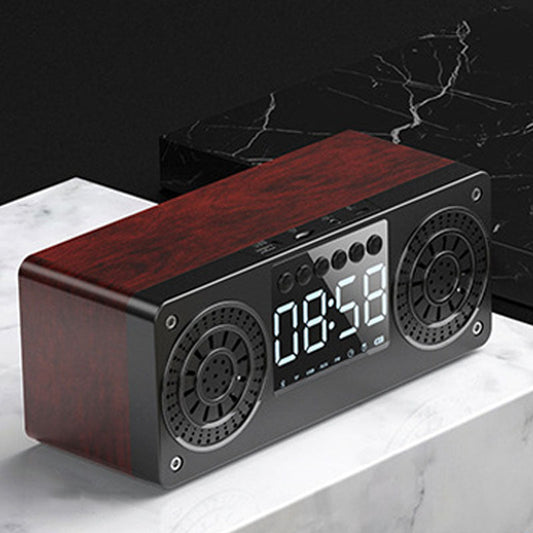 KTX-131347 Wooden Bluetooth Speaker with Retro Design and Subwoofer Functionality