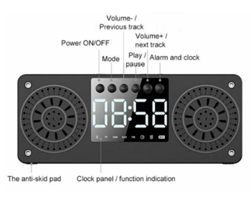 KTX-131347 Wooden Bluetooth Speaker with Retro Design and Subwoofer Functionality