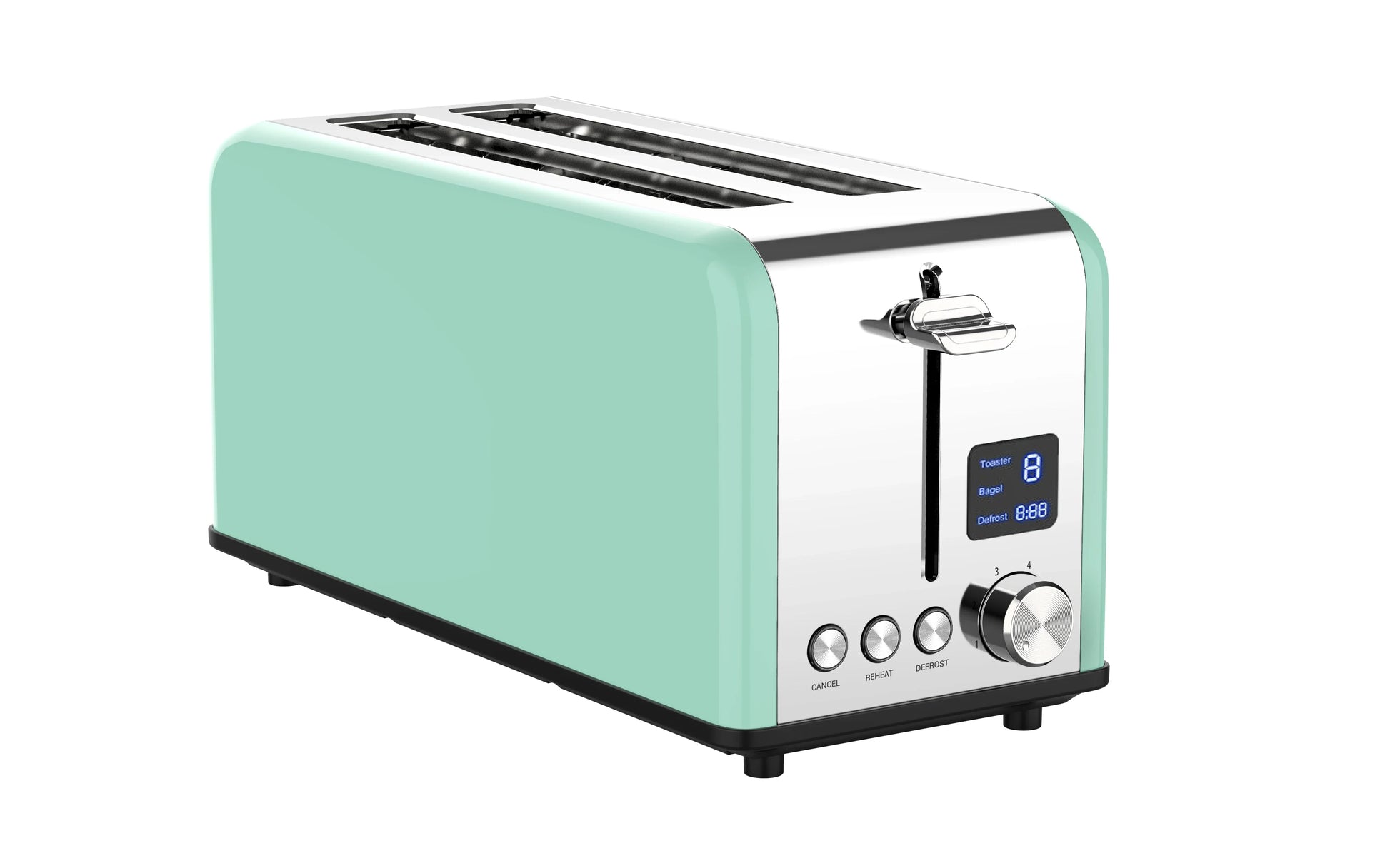 KTX-567955 Digital Toaster with LED Timer Display for Perfectly Toasted Long Slices