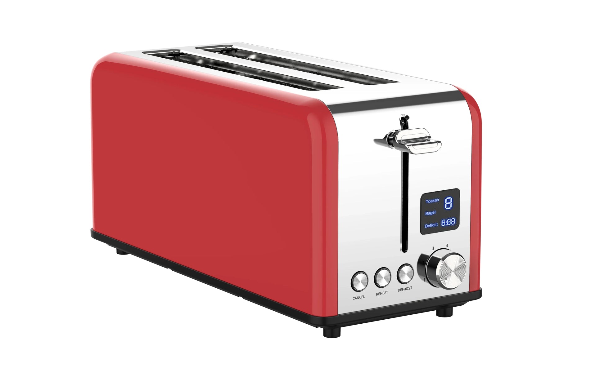 KTX-567955 Digital Toaster with LED Timer Display for Perfectly Toasted Long Slices