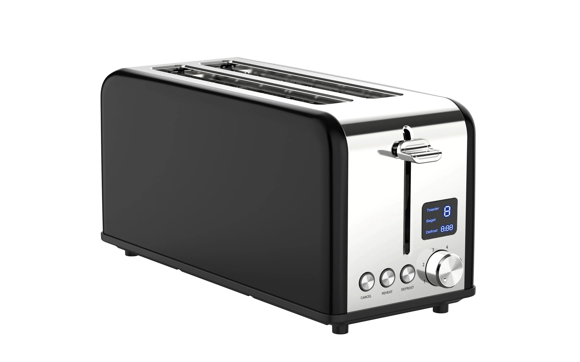 KTX-567955 Digital Toaster with LED Timer Display for Perfectly Toasted Long Slices