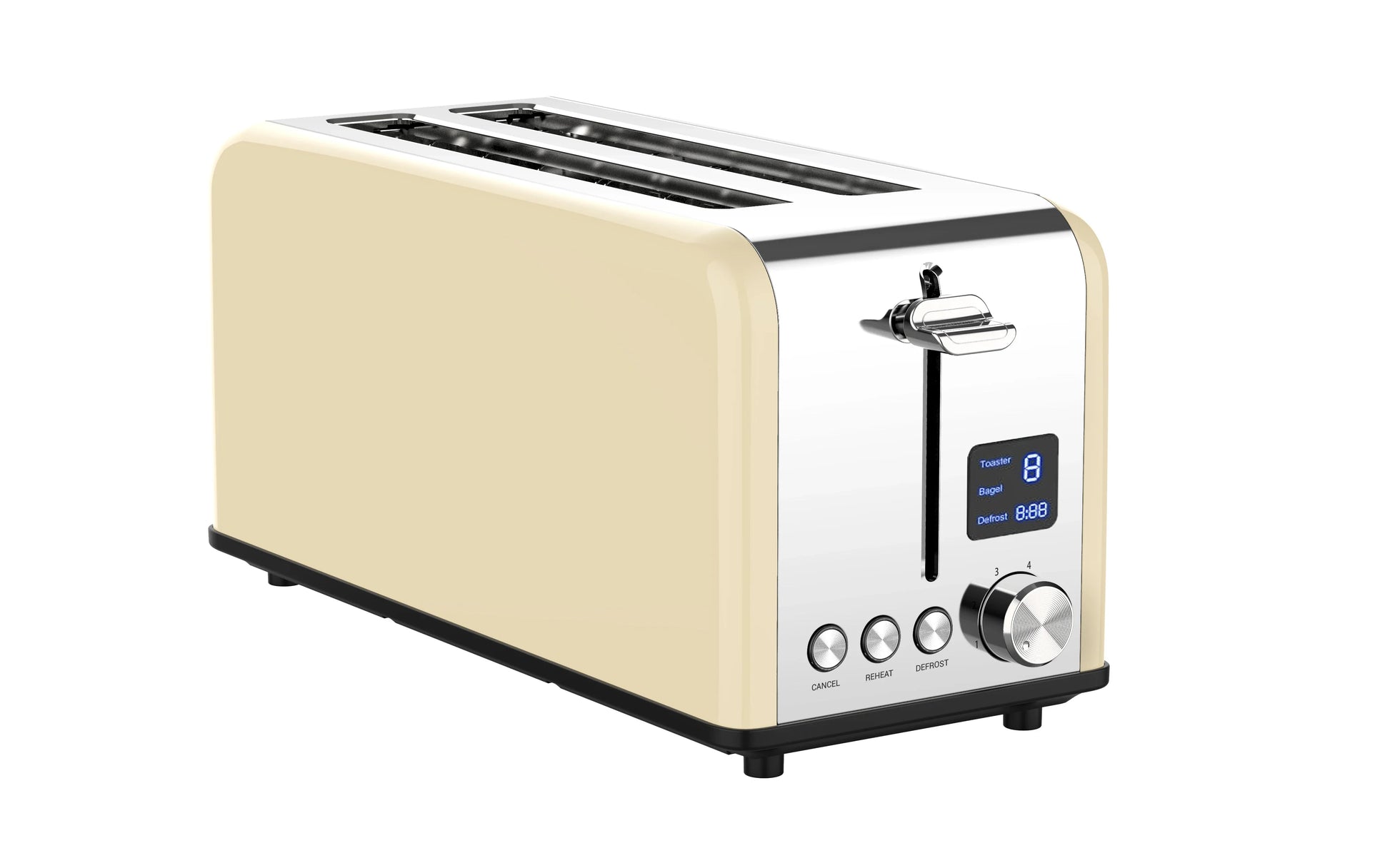KTX-567955 Digital Toaster with LED Timer Display for Perfectly Toasted Long Slices
