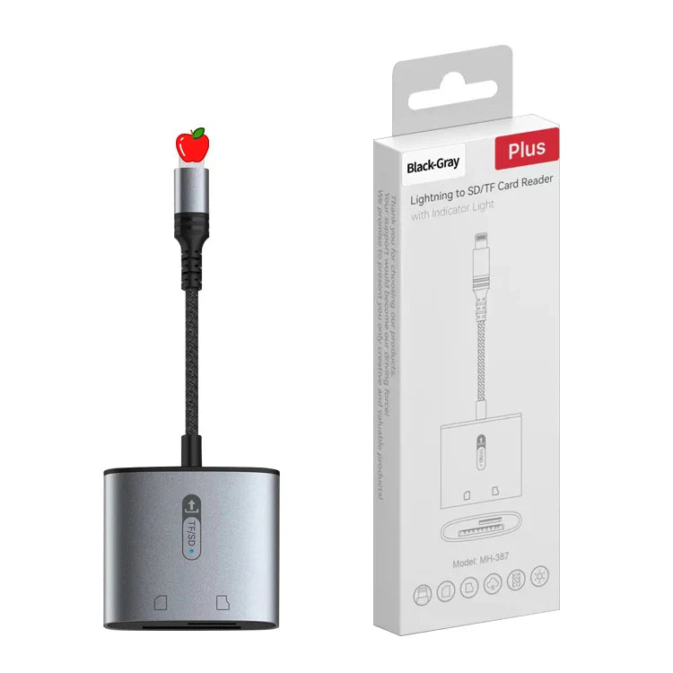 KTX-477715 High-Speed 2-in-1 SD TF Card Reader for iPhone and iPad - OTG Camera Connection Kit