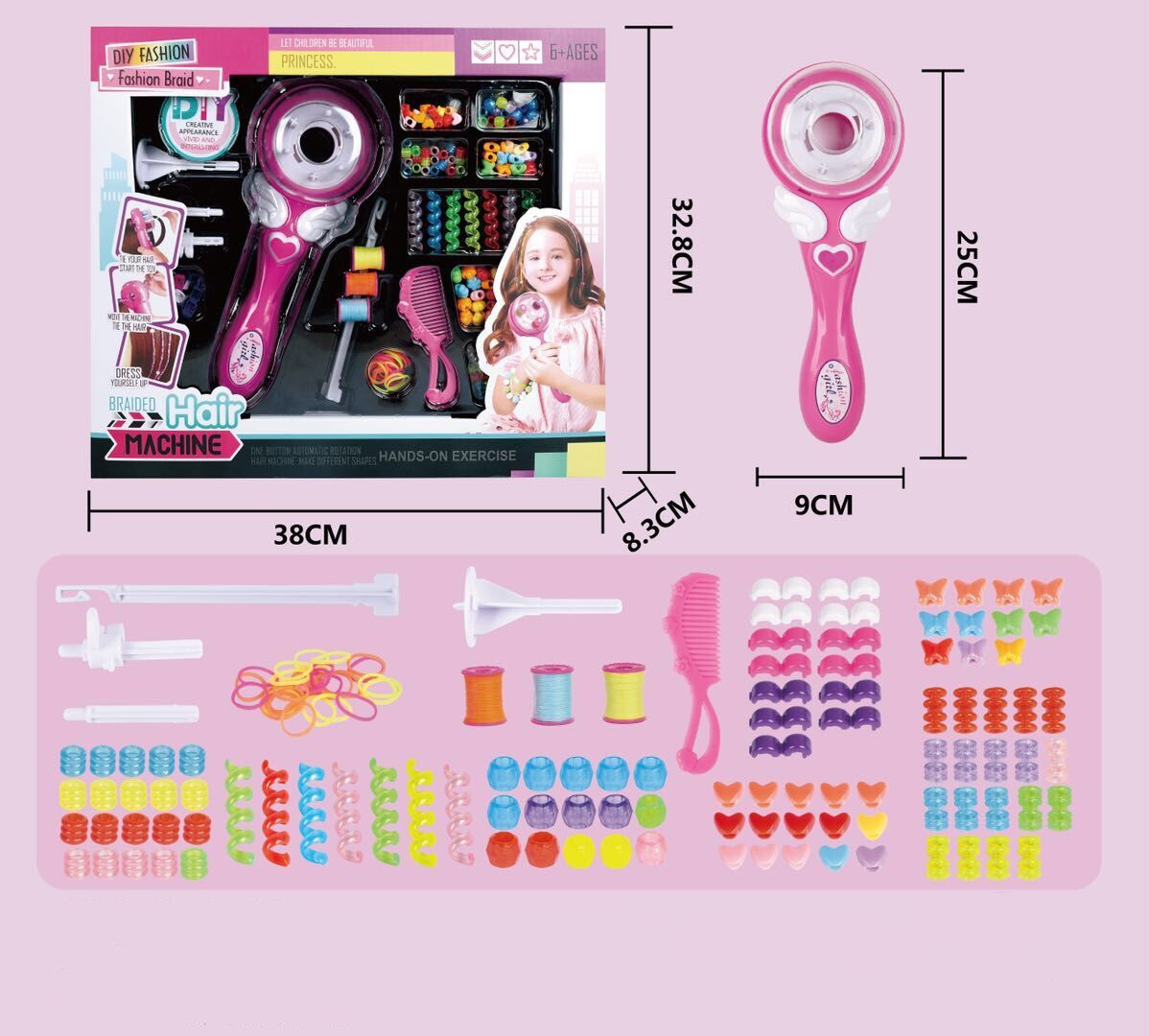 KTX-641235 Electric Magic Braid DIY Hair Accessories Set for Kids Ages 4-6