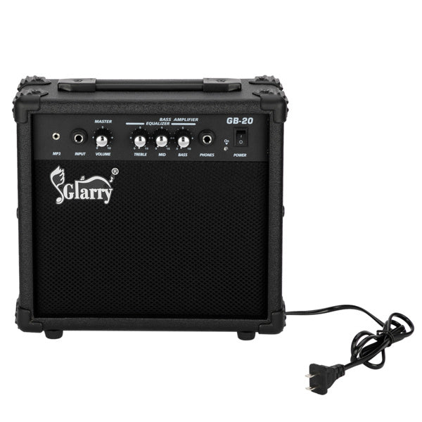 KTX-767955 20W Electric Bass Amplifier with Headphone and Auxiliary Inputs - Compact and Portable Design in Black