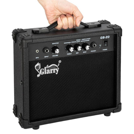 KTX-767955 20W Electric Bass Amplifier with Headphone and Auxiliary Inputs - Compact and Portable Design in Black